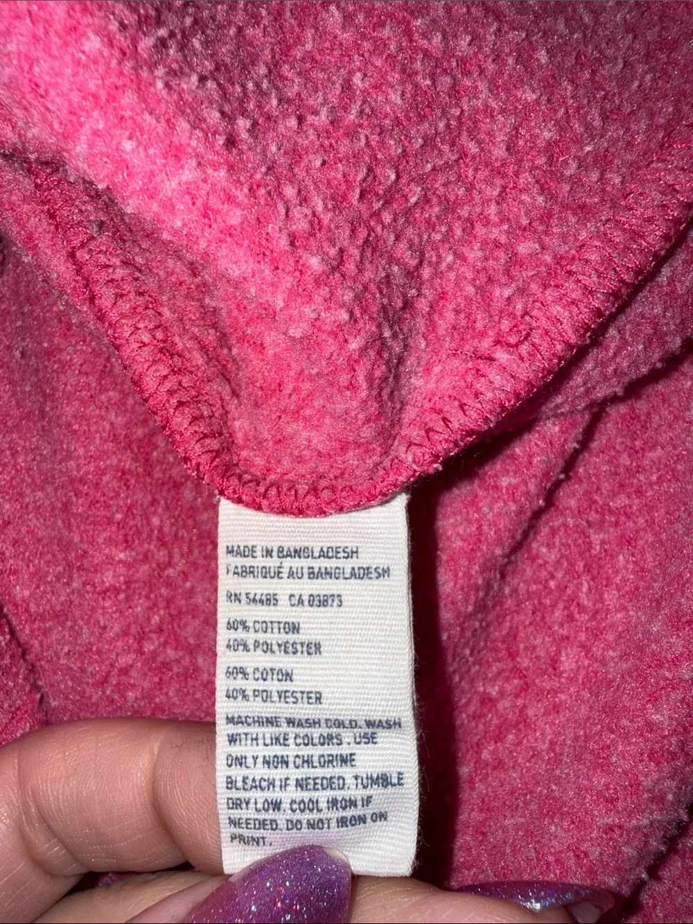 American Eagle Outfitters Scoop-Neck Hoodie — Fuchsia with Navy Logo